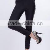 Ladies Side Spell Leather PU Zipper Leggings With Two Pocket Back thumbnail-1