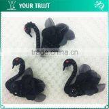 Black Bead Swan Sequin Applique Black Flet Fabric Craft Patch