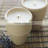 White Ceramic Candle Cup thumbnail-1