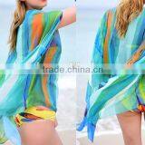Hot Selling Super Big Colorful Sexy Mature Beach Pareo Rayon Cover up Beach Dress thumbnail-4
