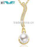 Simple Design 925 Silver Pearl Dangling Pendant Necklace for Party & Wedding thumbnail-3