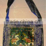 Latest Fashion Ethnic Hippe Hobo Jacquard silk elephant design Indian hobo shoulder bags