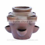8 pockets, Black Glazed Terracotta Flower Pots, terracotta pots wholesale, vietnam ceramic flower pots