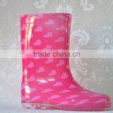 2013 Children Pink Love PVC Rain Boot