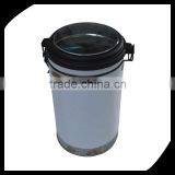 Round Shape Coffee Tin Box With Stainless Lock Metal Tea Pot