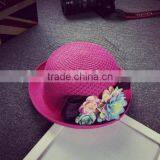 Factory Wholesale Handmade High Quality Beach Sun Hat Original Selling Flower Latest 2016 Straw Hat Wholesale thumbnail-5