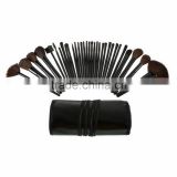 Pro 32 PCS Makeup Brush Cosmetic Set Kit Case + Black Make-up Brushes Pouch Bag