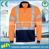 Reflective Safety Working Long Sleeves Shirt High Quality Polyester Polo Shirt Cheap Working Polo Shirt thumbnail-1