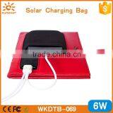 Factory Private Model 6W Solar Panel Foldable Leather Bag Solar Charger thumbnail-2