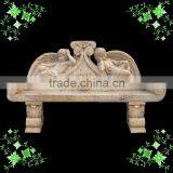 Outdoor Garden Natural Yellow Marble Stone Park Bench