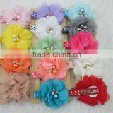 14colors Chiffon Hair Flower With 4.5cm Lined Alligator Hair Clips Girls Hair Clips Hair Accessories IN STOCK thumbnail-1