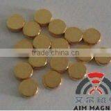 12mm Diameter x 2mm Thick Gold Plated Disc Magnet thumbnail-1