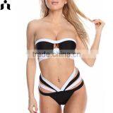 2017 Classic Black and White Sexy String Bikini thumbnail-4