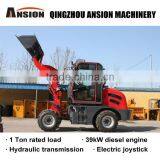 1 Ton Articulated Mini Loader for Sale With Hydraulic Transmission and Electric Joystick thumbnail-3