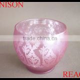 glass centerpieces for wedding pink glass candle container