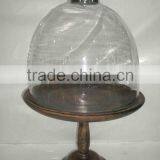 SOI CHEESE AND DISH STAND MADE OF GLASS AND WOOD thumbnail-1