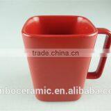 Stock Cheap Ceramic Mug, Red Glazed Mug, 500ml Ceramic Mug thumbnail-1