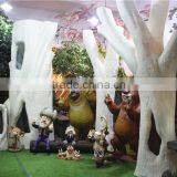 Home Garden Decoration 100cm to 1000cm Height Artificial Indoor Live Plastic Ficus Red With Green Big Palm Tree EZLS05 1016 thumbnail-4
