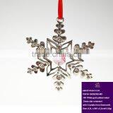 14K Gold Plated Metal Xmas Star Shape Snowflake Ornament With Pink Crystals From Swarovski thumbnail-4