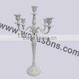 4 Arm White Candelabra 4 Arm Aluminum Candle Holder 4 Arms Candelabrum thumbnail-1
