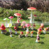 Artificial Ladybug Fairy Mushroom Statue for Garden Decor thumbnail-6
