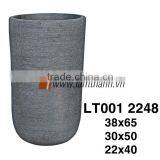 Terracotta Black Round Scratch Flower Planter thumbnail-1