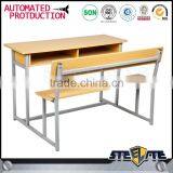 Hot Sale School Furniture Wooden School Desks and Chair Double Student Desk and Chair thumbnail-2