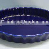 9" Stoneware Oval Designed Plate and Pans thumbnail-1