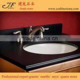 Hot Sale Single Sink Engineered Pure Black Quartz Stone Vanity Top thumbnail-1