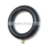 Circle Wood Curtain Rod Ring With Screw Eyelet, Black Wood, ID40mm/OD65mm thumbnail-2