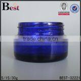 5g 15g 30g Hot Products Small Cosmetic Jar Blue Glass Cream Jar With Black Plastic Lid China Suppliers thumbnail-3