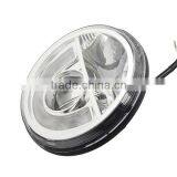 DOT E-mark 7 " H4 Head Light With Haol and DRL 7 Inch Round CREA Black LED Projector Headlight for Jeap JK TJ LJ CJ Defender thumbnail-3