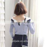 2017 Fashion Woman Sweater V-neck Loose Pullover Sweater Cheap Woman Sweater thumbnail-3