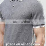 OEM Wholesale Men Grey 100% Cotton Pique Plain Slim Fit Polo Shirt thumbnail-3
