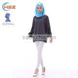 Zakiyyah 5517 China Supplier Ethnic Islamic Short Blouse Kaftan Tops Abaya for Malaysia Women Thick Chiffon Clothing thumbnail-5