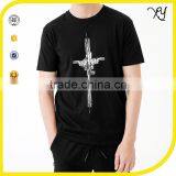 Customized Blank Printing Black Tee Fashion Hip Hop Design Men T-shirt thumbnail-1