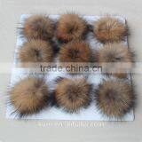 10-15cm Raccoon Fur Ball for Women's Beanies Fur Pompoms For Hat And Cap Bag Charm Accessories thumbnail-4