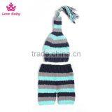 2pcs Set Photography Prop Baby Cute Stripe Crochet Knitted Costume Hat Pants thumbnail-3