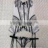 Sexy lingerie Ladies newest design hot sale sexy transparent lingerie with sexy garter