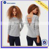 Wholesale 100% Cotton Sweatshirt Lightweight Cotton Sweatshirts Blank Backless Women Sweatshirt thumbnail-1