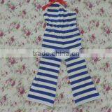 Summer New Arrive Toddlers Clothing Cool New Design One-shoulder Blue and White Stripes Cotton Romper Summer Hot Sale 2016 thumbnail-2