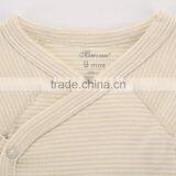 Wholesale Long Sleeve Striped Cotton Organic Baby Onesie thumbnail-2