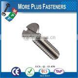 Made in Taiwan High Quality Stainless Steel Machine Screw Flat Head Screw Slotted Screw thumbnail-3