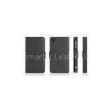 Xperia Z1 Black PU Stand Case, Sony Cell Phone Cases With Card Holders thumbnail-1