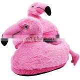 Beautiful Pink Plush Soft Flamingo Shoes 2017 Custom Cartoon Stuffed Plush Girl Flamingo Slippers