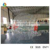 transparant body zorb ball for bowling with red handles inflatable zorb balls for kids