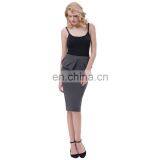 Grace Karin Womens Solid Color High Stretchy Hips-Wrapped Grey Vintage Retro Pencil Skirt CL010454-5 thumbnail-3