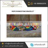 Attractive Fashion Statement Rope Rhinestone Bracelet for Sale thumbnail-1