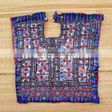 Vintage Colourful Embroidered Thread Work Patch- Vintage Handmade Banjara Neck Yoke Fabric thumbnail-1