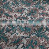 10 Yard Indian Hand Block Print Pure Cotton Fabric Sanganeri Print Running Fabric thumbnail-1